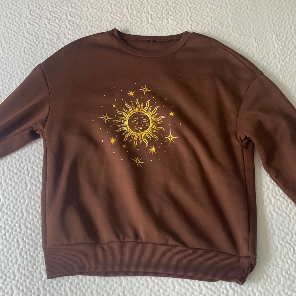 Brown crew neck